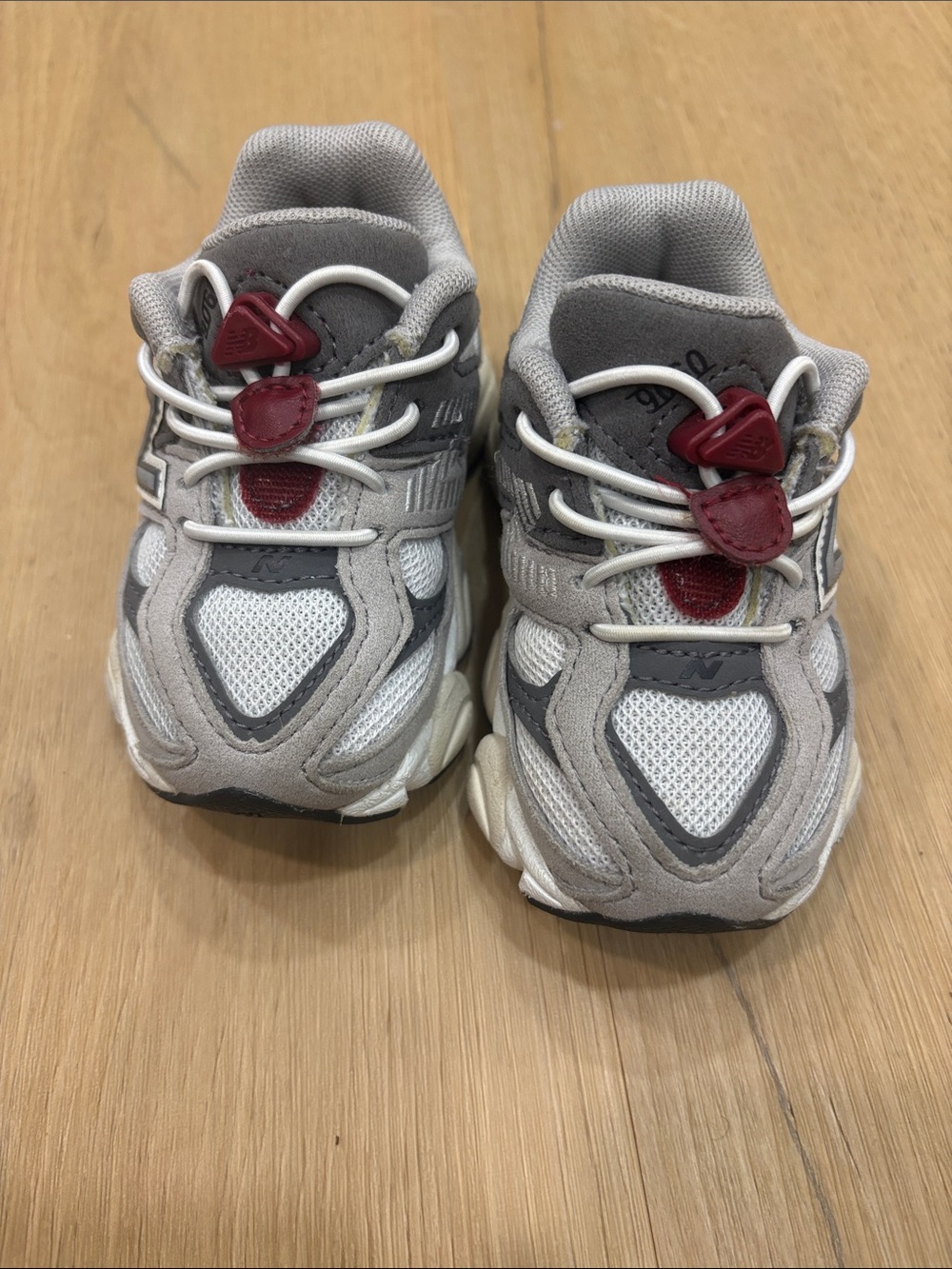 New Balance Kids Gray and Red Sneakers - NB 9060 Bungee